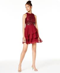 Juniors Tiered Fit Flare Dress Created For Macys