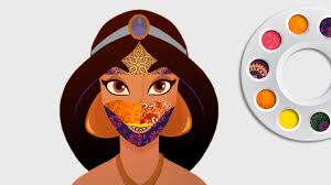 Its a big fun to color printables together. Disney Princess Jasmine Aladdin With Make Up Coloring Pages For Girls Cute Art Colors For Kids Youtube