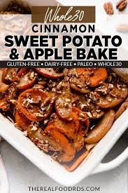 Cinnamon Sweet Potato Apple Bake The Real Food Dietitians Recipe Sweet Potato Cinnamon Sweet Potato And Apple Real Food Recipes