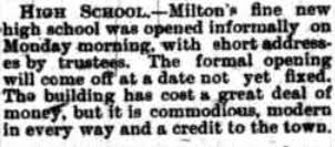 How old is Milton District High School?