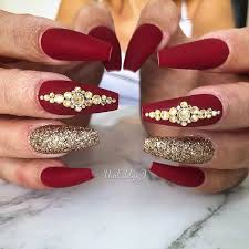Dark Red Nails With Gold Asgardbanduae Gurgling could be the other issue dark red and glitter acrylic nails of having drippy polymers.