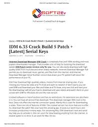 Idm lies within internet tools, more precisely download manager. Idm 6 35 Crack Build 5 Patch Latest Serial Keys By Crackedsoftware Issuu