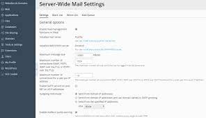 Configuring Server Wide Mail Settings Plesk Onyx Documentation