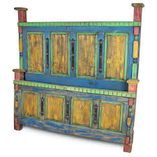Rustic Mexican Painted Wood Bed Rustic Painted Furniture Mexican Style Bedrooms Painting On Wood