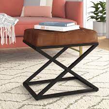 Leather coffee table tufted top sofa brands. Black Leather Tufted Ottoman Wayfair