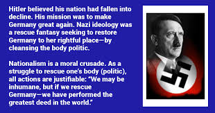 Just four years later, democracy is dead, germany's leader is a dictator and the government is in the hands of the nazis. Nationalism As A Fantasy About The Body