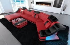 Sofa Wohnlandschaft Köln C Form Rot Schwarz Vadano Sofas Auf Amazon