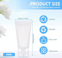 20PCS Clear Empty Refillable Plastic Soft Tubes Squeezable Bottle Packing  Cosmetic Sample Container Jars Storage Holder For Facial Cleaner Shampoo ...