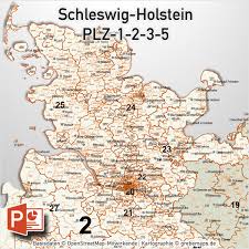 Hier erhalten sie informationen und angebote für den urlaub zwischen den meeren (nordsee / ostsee). Schleswig Holstein Powerpoint Karte Plz 5 3 2 1 Postleitzahlen
