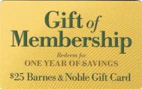 Consider the barnes & noble mastercard, which offers shoppers 5% back on all purchases at barnes some ineligible items include gift cards, magazines, ebooks and oversize items. Gift Card Gift Of Membership Barnes Noble United States Of America Membership Card Col Us Barnes 084 Sv0803280