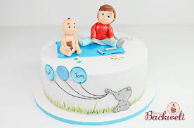 Katja wird für die kleine aus play doh einen leckeren kuchen machen. Baby Shower Torte Geschwister Jennys Backwelt
