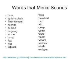 Onomatopoeia Onomatopoeia Onomatopoeia Poems Sound Words