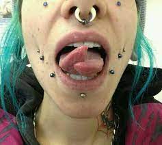 Split Tongue Lip Cheek Septum Piercings Face Dermals Weird Tattoos Body Mods Body Art Tattoos
