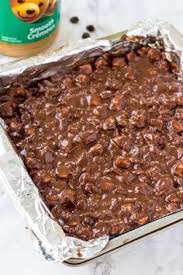 No Bake Rocky Road Bars Recipe Mini Marshmallows Recipes Recipes With Marshmallows Peanut Butter Marshmallow