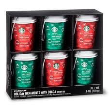 Hot cocoa ornaments are basically two gifts in one! Starbucks Mini Cocoa Ornament Gift Set Set Of 6 Walmart Com Walmart Com