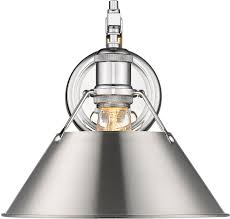 Golden Lighting 3306 1w Ch Pw Orwell Chrome Lighting Wall Sconce Gol 3306 1w Ch Pw