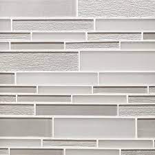 Glacier Gray Linear Glass Mosaic Floor Decor In 2021 Mosaic Glass White Glass Mosaic Glass Mosaic Tile Backsplash