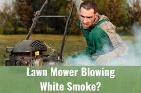 Lawnmower smoke due to too much oil if you have a riding mower like a lawn tractor and there is white smoke, this is usually an indication of excessive oil being added to the reservoir, or you may have a fault with the carburetor. Why Is My Lawn Mower Blowing White Smoke Ready To Diy