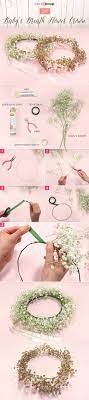 How To Diy Baby S Breath Flower Crown Corona De Flores Casera Flores De Manualidades Ninos En Boda