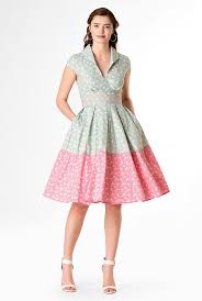 I 3 This Floral Print Cotton Trapunto Waist Dress From Eshakti Fashion Clothes Women Womens Fashion Dresses Party Womens Fashion Dresses Casual