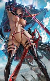 sakimichan kill la kill matoi ryuuko garter nipples no bra nopan pubic hair  pussy stockings sword thighhighs uncensored | 767353 | yande.re