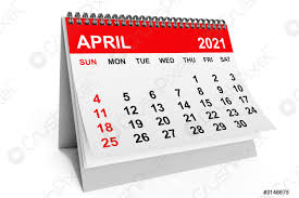 Den første versjonen av kalenderen april er utviklet for små og større barn for selv farge og fylling. Kalender April 2021 3d Rendering Foto Vorratig Crushpixel