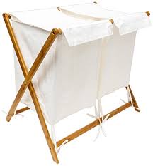 16'' h x 9.75'' w x 15'' d Relaxdays Bamboo Folding Laundry Basket With 2 Separate Compartments And Fabric Lid Brown Buy Online In Angola At Angola Desertcart Com Productid 59650687