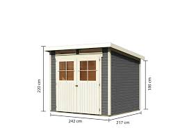 Je geringer die neigung, umso größer müssen die schindeln gewählt werden. Karibu Gartenhaus Glucksburg 4 Pultdach 19 Mm System Terragrau