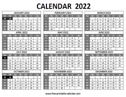 printable 2022 calendar free printable calendar com