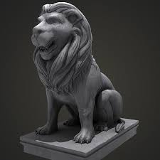 3d Max Lion Sitting Statue Statue Lion Sculpture 3d Model