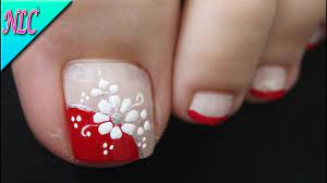 Diseños de uñas para pies 2020. Diseno De Unas Para Pies Flor En Blanco Y Rojo Principiantes Flowers Nail Art Nlc Youtube Unas Pies Decoracion Unas Manos Y Pies Disenos De Unas Pies