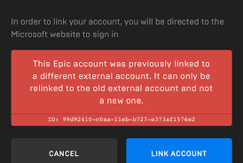 The Epic Account Was Previously Linked

