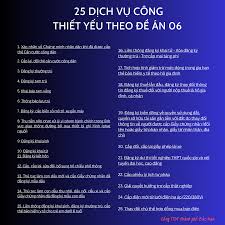 25 dịch vụ công thiết yếu theo Đề án 06 | Cổng thông tin điện tử thành phố Bắc Kạn
