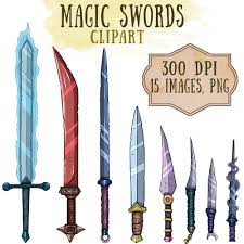 Magic Swords Clipart Set Digital Scrapbooking Fantasy Swords Etsy Clip Art Sword Drawing Dnd