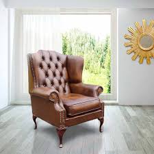Get the best deal for leather rustic armchairs from the largest online selection at ebay.com. Chesterfield Mallory Flat Wing Queen Anne High Back Wing Chair Antique Tan Real Leather Designer Sofas4u