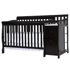 Dream On Me Brody 4 In 1 Fixed Side Convertible Crib And Changing Table Combo Black Crib And Changing Table Combo Convertible Crib Cribs