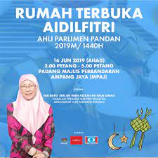Temasya aidilfitri yang dihoskan oleh rosyam nor ditayangkan pada hari raya aidilfitri 1999 di rtm tv1. Dr Wan Azizah Ismail On Twitter Jemputan Ke Rumah Terbuka Aidilfitri Tarikh 16 Jun 2019 Ahad Masa 2 Petang 5 Petang Tempat Padang Majlis Perbandaran Ampang Jaya Mpaj Https T Co B5vorvwvpt