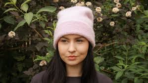 Pink Slouchy Alpaca Beanie