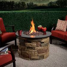 Want This Propane Fire Pit From Lowes Great Suggestion Was To Purchase 36 Table Top To Set On Top When Not In Use Gas Firepit Fire Table Cool Fire Pits