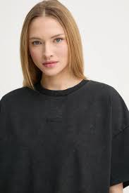 Bavlněné tričko Gestuz, barva černá