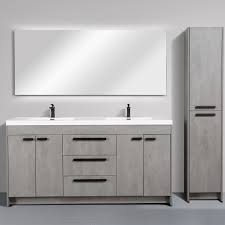 One of the advantages of a stone vanity top, such as granite, is the ability to use an undercount sink. Eviva Lugano 72 Cement Gray Modern Double Sink Bathroom Vanity W White Integrated Top Bathroom Vanities Modern Vanities Wholesale Vanities