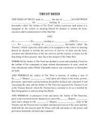 A legal document that creates a trust, giving a person or organization the right to manage money or…. Trust Deed Trust Law Trustee