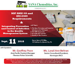 NSI ANSI /49 and EN12469 Requirements & Integrating Prevention and Control  Infection in the Quality Management System