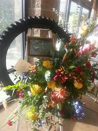 Motorcycle Tire Wreath Funeral Arrangements Funeral Floral Arrangements Funeral Floral