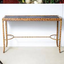 World Class British Colonial Style Midcentury Faux Bamboo And Grasscloth Console Table Decaso In 2020 Console Table British Colonial Style Table