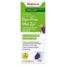 Liquid suspension 6mg/ml 6 months to < 2years: Walgreens Cetirizine Hydrochloride All Day Allergy Oral Solution 1 Mg Ml Grape Walgreens