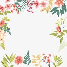 Green Leaves Flowers Border Watercolor Flower Free Png Image Flower Border Free Watercolor Flowers Flower Border Png