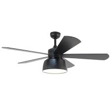 Unfortunately, ceiling fans do tend to be a bit ugly, especially for those of us with a minimal aesthetic. Harbor Breeze Rayneridge 52 In Matte Black Led Ceiling Fan With Light Remote Control And Light Kit 5 Blade Lowes Com Ceiling Fan With Light Ceiling Fan Fan Light