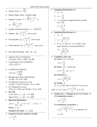 Mathematics Standard 2 Formula Sheet Ten Reasons Why