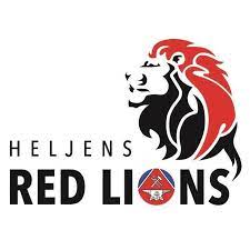 Lion face and paws logo. Heljens Red Lions Home Facebook